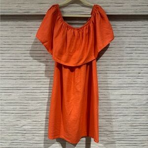 Show Me Your Mumu Off Shoulder Linen Dress Coral Orange S Western Fall Festival